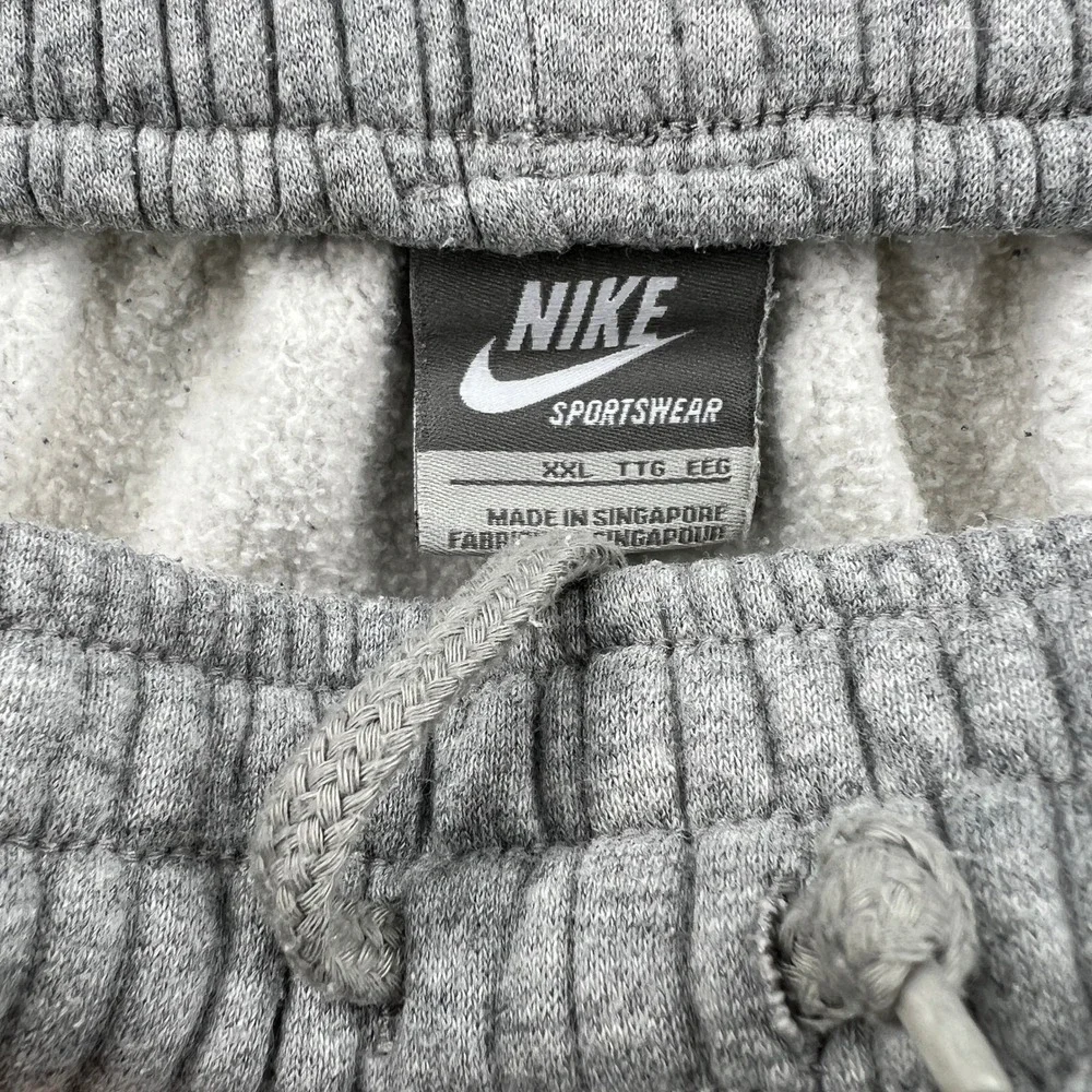 Nike Sportswear Open-Hem Fleece Sweatpants Mens XXL Light Gray Loose Fit Baggy